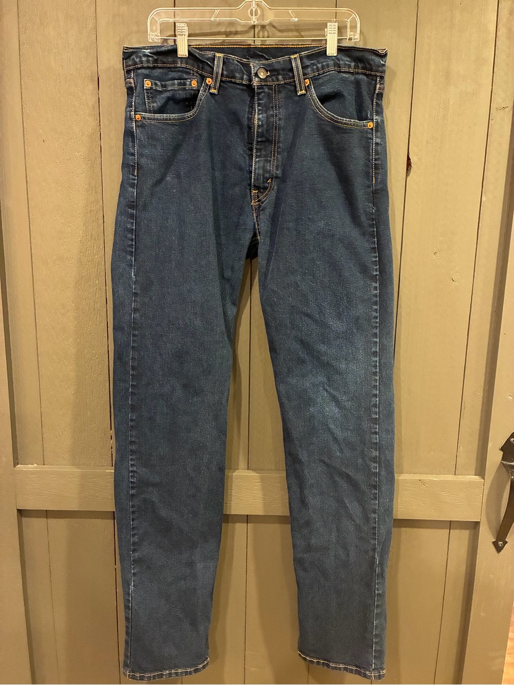 Levi's 505 men’s Straight Fit Dark Blue Denim Jeans 36x36